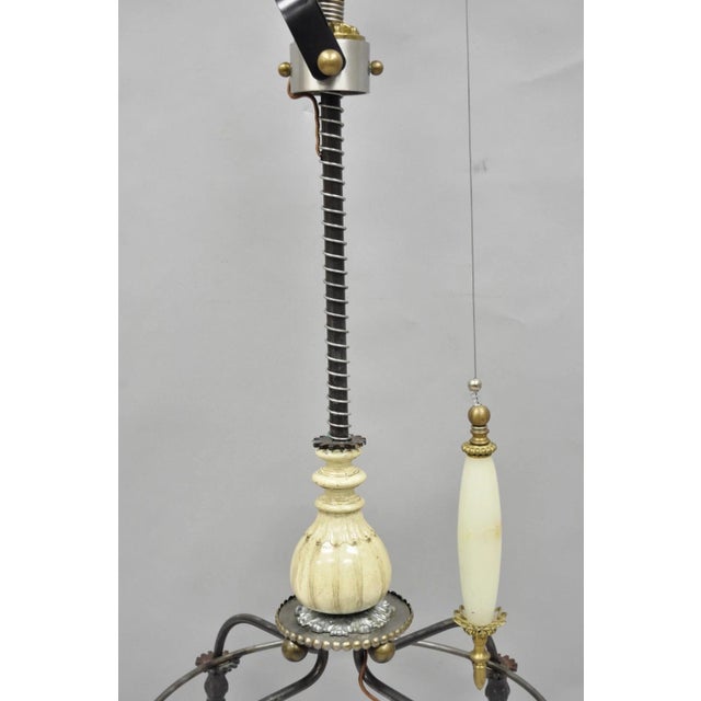 Vintage Retro Steampunk Adjustable Cantilever Pulley Victorian Floor Lamp For Sale - Image 11 of 18