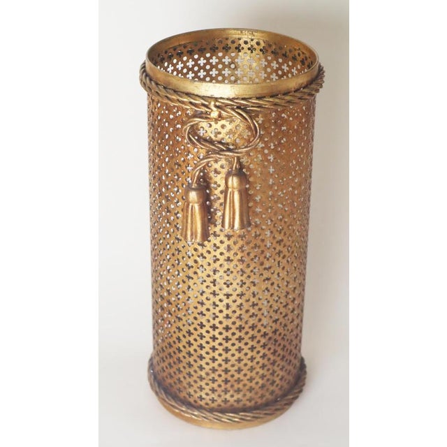 Hollywood Regency Golden Umbrella Stand by Li Puma Firenze, Italy, 1950s For Sale - Image 8 of 9
