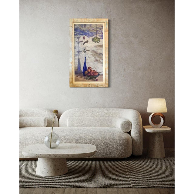 2010s Giampaolo Talani "The Fish, La Rose and the Pomegranates" Oil on Board, Still Life, Tuscan Contemporary Art by Italian Master For Sale - Image 5 of 10