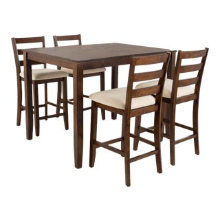 Indoor Pub Set in Brown & Beige - 5 Pieces For Sale