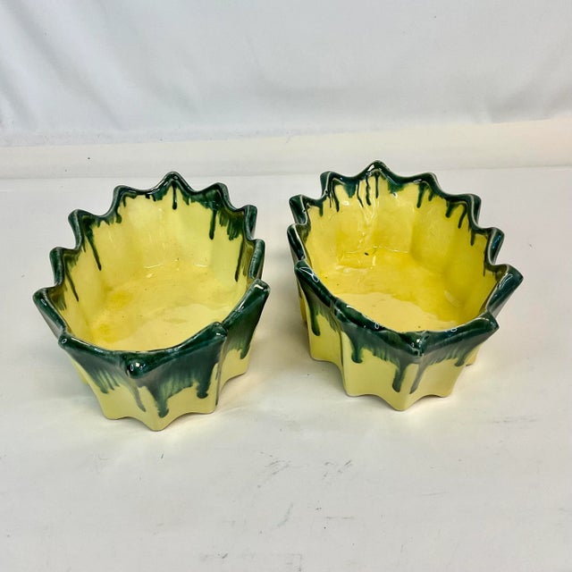 1940s Vintage Boho Chic Americana Drip Glazed Oval Planters by McCoy - A Pair For Sale - Image 6 of 12