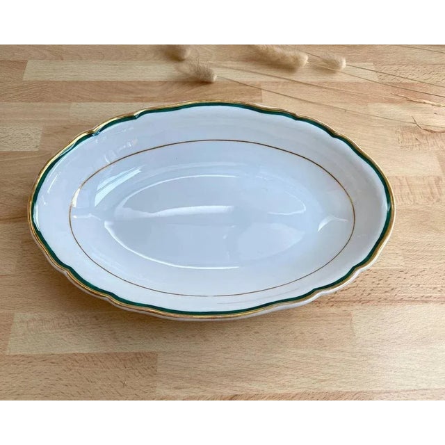 Ivory Golden Border Gilding Serving Oval Dish from Meissen, 1980s For Sale - Image 8 of 8