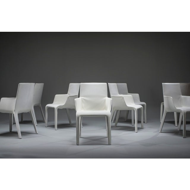 Gio Dining Chairs in Ecru Leather by Walter Knoll, Germany, 2000s, Set of 8 For Sale - Image 10 of 18