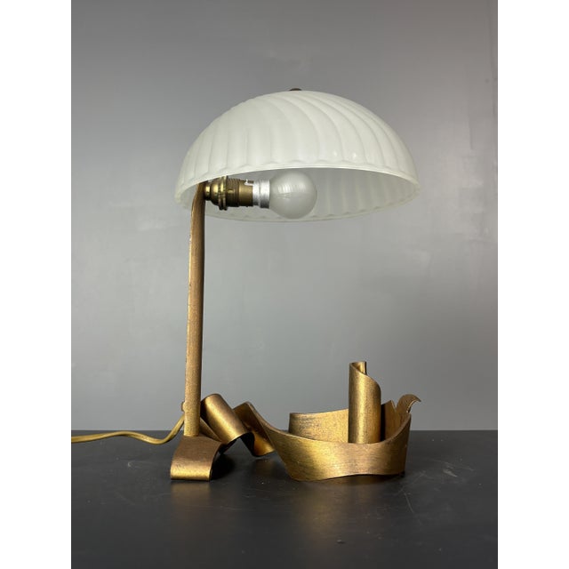 1980s Art Deco Style Handcrafted Wrought Iron Desk Lamp, 1980s For Sale - Image 5 of 18