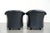 Dark Blue Cowhide Leather Club Chairs, Set of 2 For Sale - Image 3 of 16