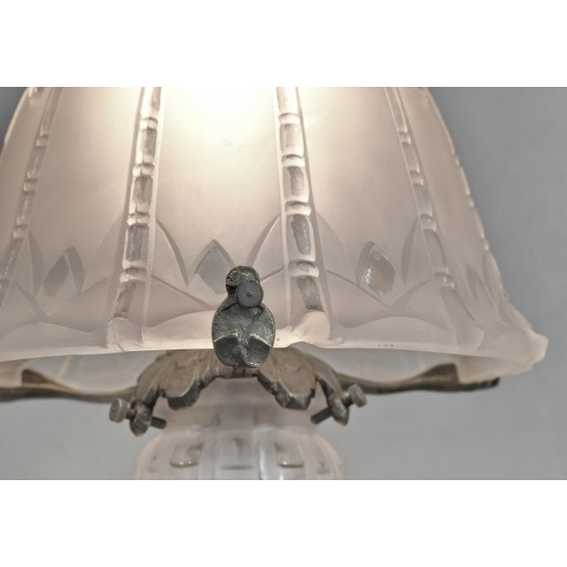 French Art Deco Mushroom Table Lamp by Pierre d'Avesn Lorrain Daum #2 - 1930s France For Sale - Image 12 of 16
