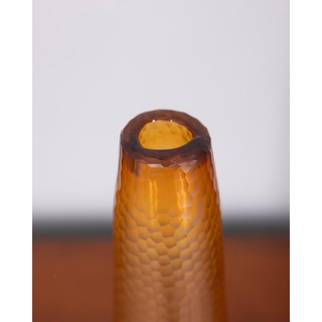 1950s Large Vintage Hammered Murano Glass Vase by Carlo Scarpa for Venini, 1950s For Sale - Image 5 of 8