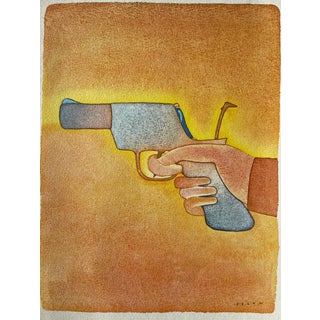 Jean-Michel Folon, La peur, Etching For Sale