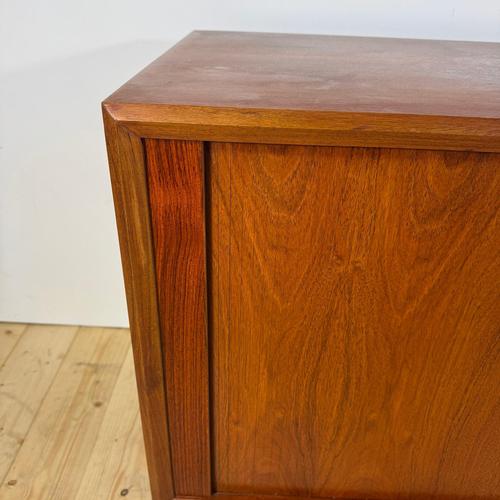 Mid-Century Scandinavian Teak Sideboard with Retractable Doors For Sale - Image 3 of 15