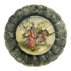 Antique Chinese Majolica Plate (1) Numbered