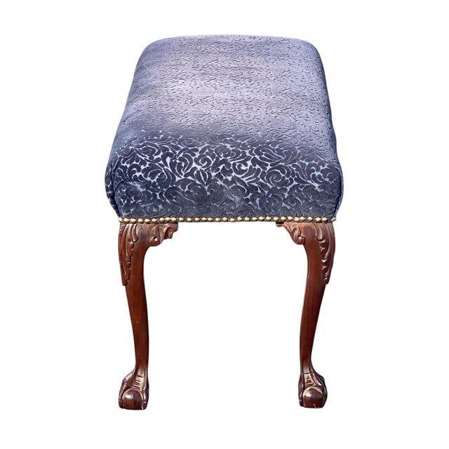 Vintage Chippendale Style Window Bench / Vanity Bench For Sale - Image 12 of 12