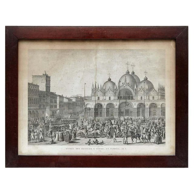 Venice, Black and White Lithograph, 19th Century, Framed For Sale - Image 6 of 7