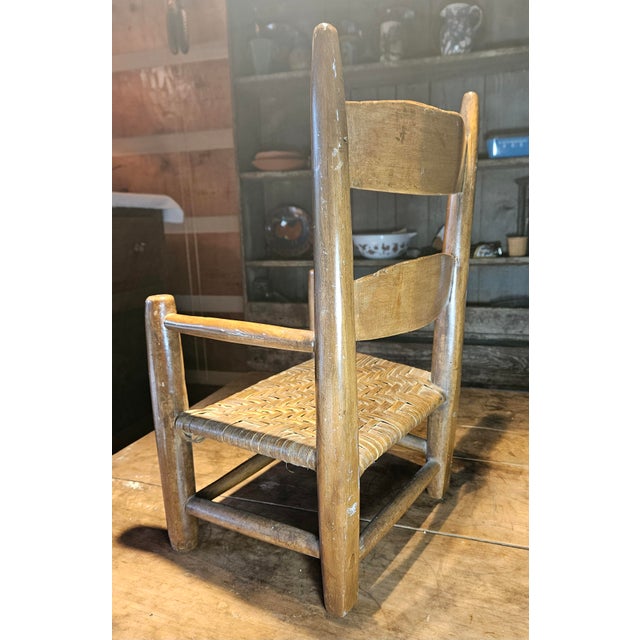 Antique Early American Child's Ladder Back Chair. For Sale - Image 4 of 12
