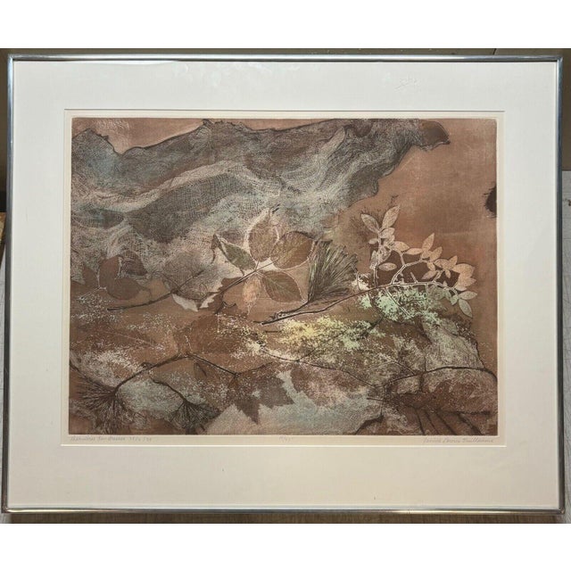 1970s Original Janine Leroux-guillaume 'derniere Tendresses' Abstract Nature Engraving For Sale - Image 5 of 12