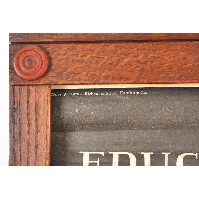 1920s Antique Litho Plate Educational Scroll Blackboard For Sale - Image 4 of 14