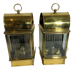 Pair of Exceptional Yacht Cabin Lanterns by Davey & Co.