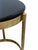 Golden Metal and Blue Fabric Stool, Italy, 1970s For Sale - Image 4 of 8