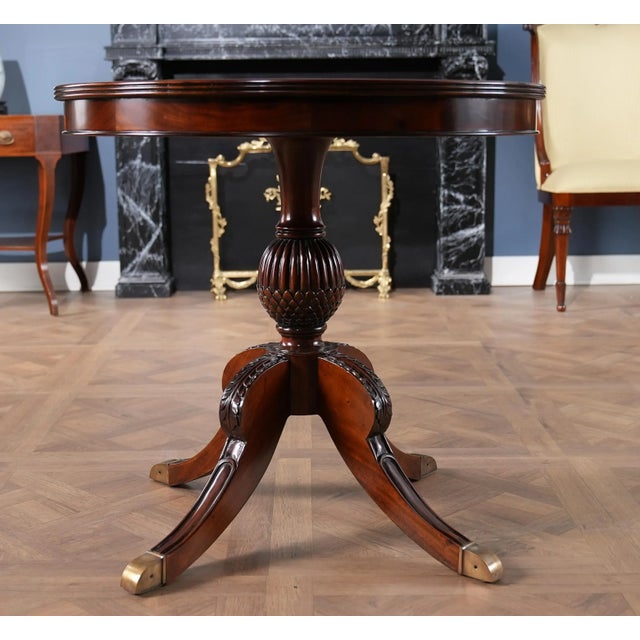 Wood Niagara Furniture Round Mahogany Pineapple Center Table For Sale - Image 7 of 9