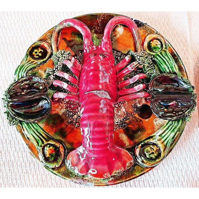 Ceramic Majolica Lobster Plate Chairish