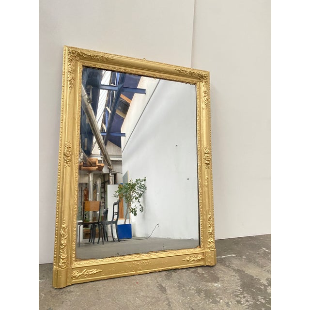 Baroque Stuccoed and Gilded Wooden Mirror, 1800s For Sale - Image 3 of 12