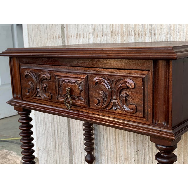 20th Century French Solid Carved Nightstands - a Pair For Sale - Image 10 of 13