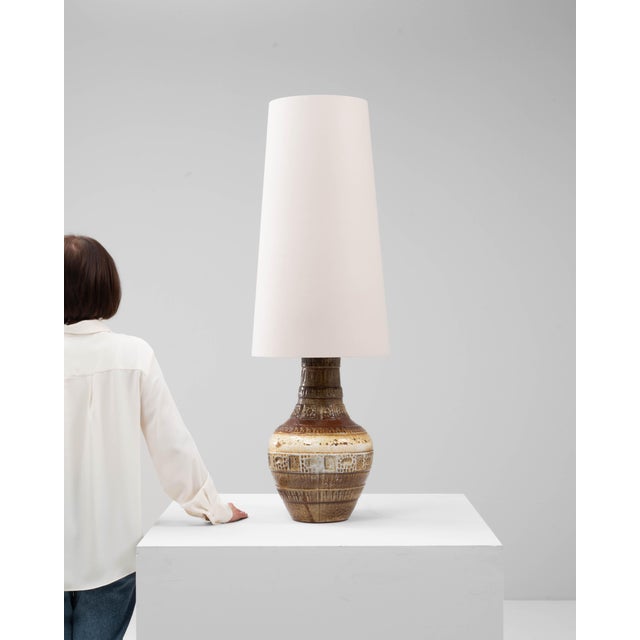 20th Century German Ceramic Table Lamp With Etched Detailing For Sale - Image 18 of 18