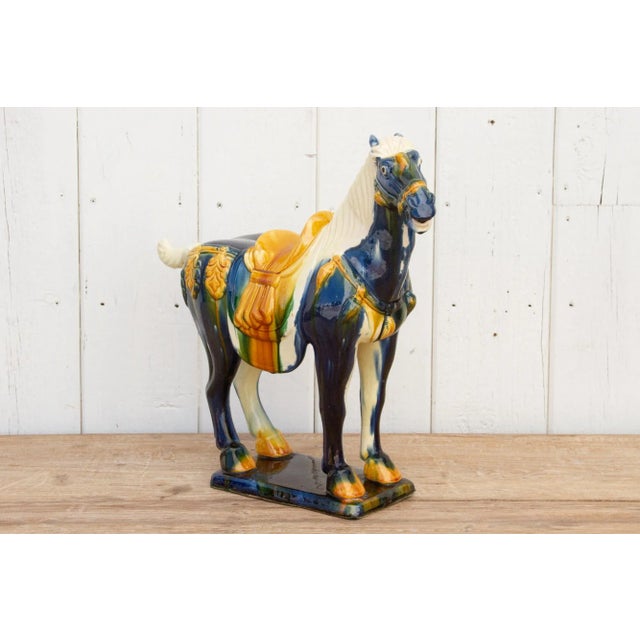 Chinese Royal Blue Chinese Sancai Horse For Sale - Image 3 of 8