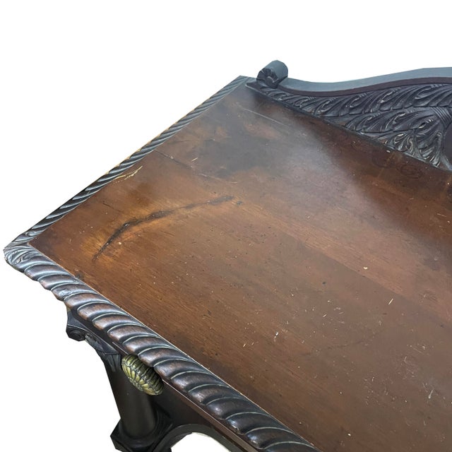 Wood Antique Empire (Mid-Late 1800s) Sideboard With Mirrored Underside For Sale - Image 7 of 11