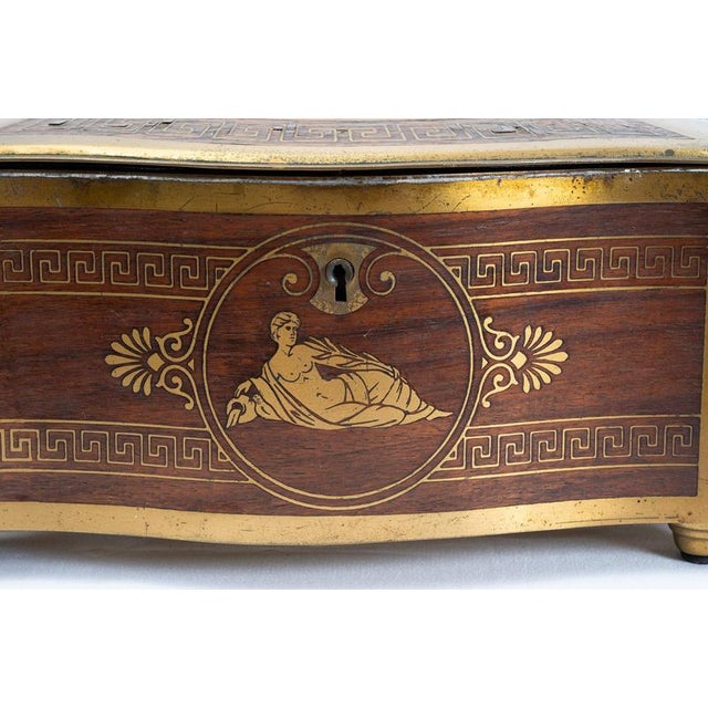 Antique Late 19th Century Jewelry Box in Fine Exotic Wood and Gilded Bronze, Germany For Sale - Image 3 of 6