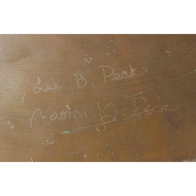 Copper Vintage 1970s Lee and Naomi Peck Large Wall Art Metal Charger Signed by Both Artists For Sale - Image 8 of 10
