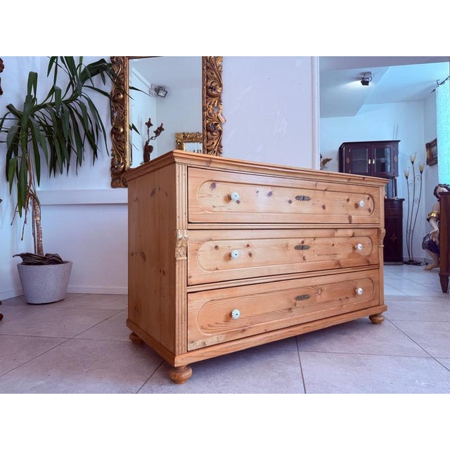 Brown Antique Gründerzeit Chest of 3 Drawers For Sale - Image 8 of 13