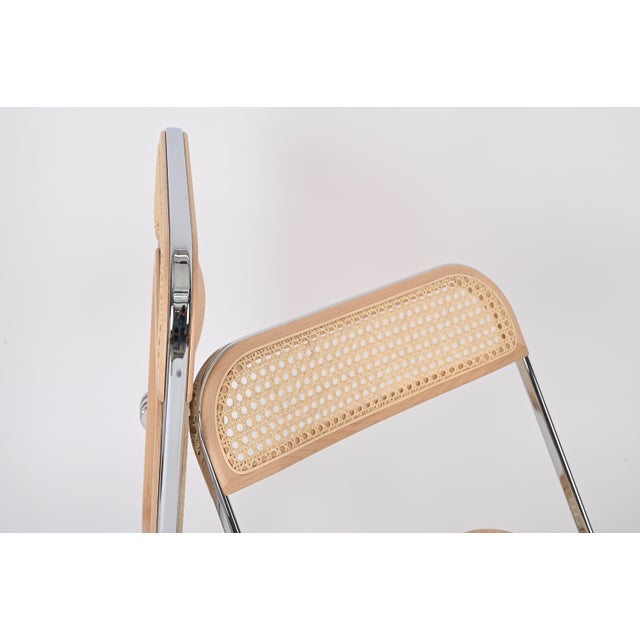 Straw and Chrome Plia Chair by Giancarlo Piretti for Castelli, 1970s For Sale - Image 13 of 16