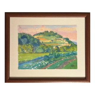 Mid Century "Napa Valley Landscape" Watercolor on Paper For Sale
