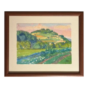 Mid Century "Napa Valley Landscape" Watercolor on Paper