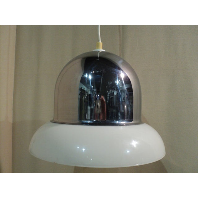 Italian Acrylic Glass and Steel Pendant Lamp from Guzzini, 1970s For Sale - Image 6 of 11