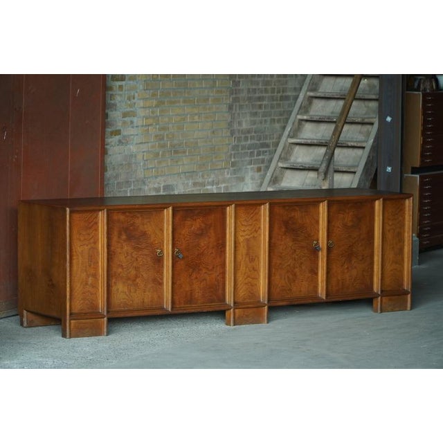 Large Danish Modern Sculptural Oak Sideboard with Paneled Doors, 1950s For Sale - Image 3 of 18