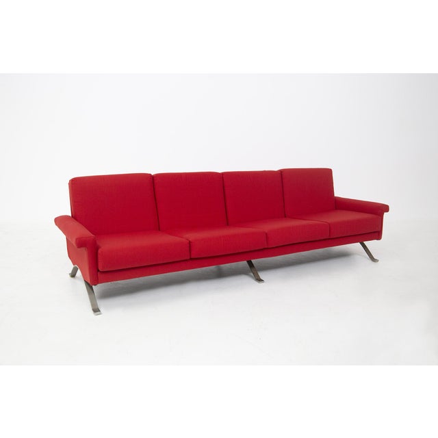 Italian Red Model 875 Sofa by Ico Parisi for Cassina For Sale - Image 11 of 11