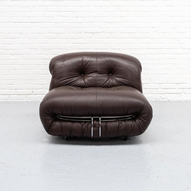 Brown Soriana Armchair by Afra & Tobia Scarpa for Cassina, 1970s For Sale - Image 8 of 18