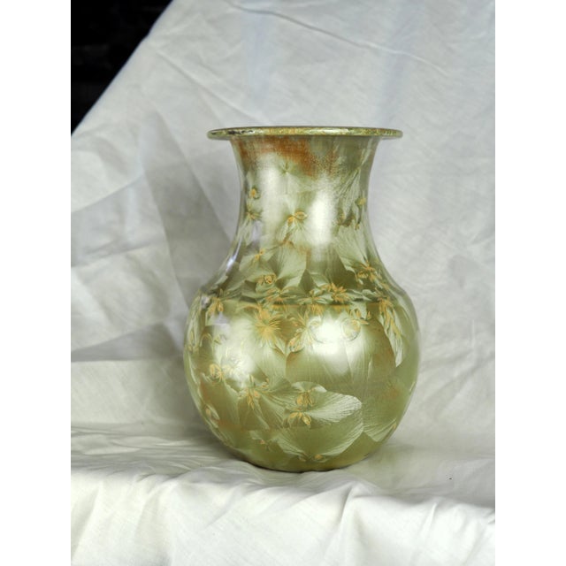 1980s French Montgolfier Full Gilded Crystalline Vase For Sale - Image 12 of 12