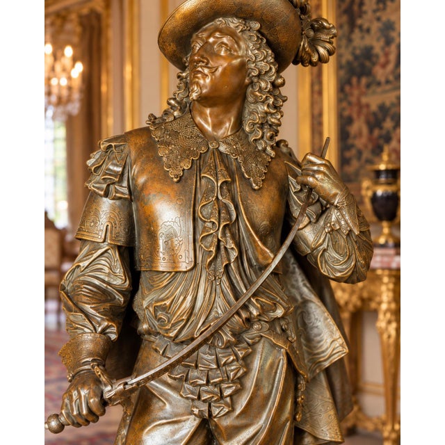 Late 19c Artisan Baroque Spelter Don Juan Statue For Sale - Image 9 of 18