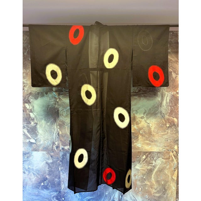 Vintage Japanese Gauze Kimono with Embroidery Modern Design For Sale - Image 18 of 18