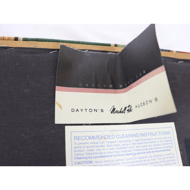 Vintage Walnut Ottoman / Footstool With Southwestern Fabric For Sale - Image 11 of 12