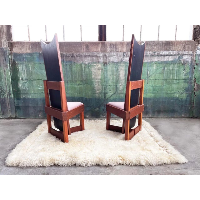 Mid-Century Modern Frank Lloyd Wright Style Studio Craft Mid Century Triange / Tripod Accent Chair- Sold Individually For Sale - Image 3 of 9