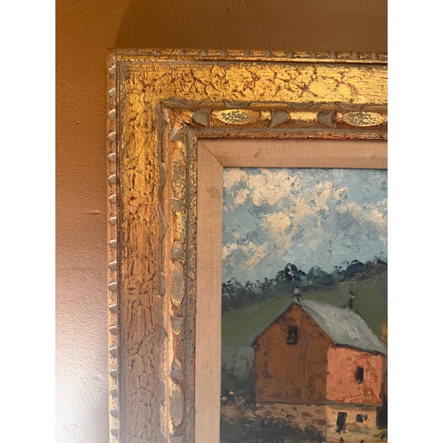 Paint Vintage D. Snyder Dual-Signed Impasto Landscape Painting in Ornate Gallery Frame For Sale - Image 7 of 16