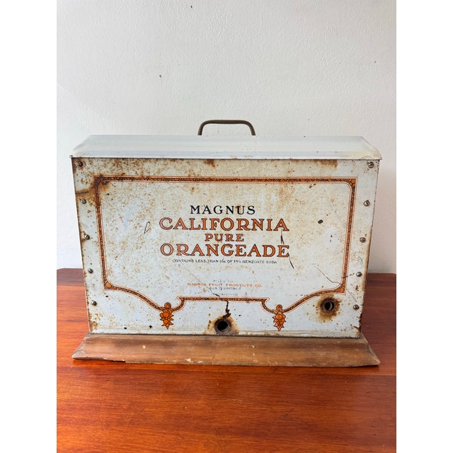 1920s Antique 1920’s Magnus California Pure Orangeade Beverage Dispenser, Vintage San Francisco California Advertising For Sale - Image 5 of 12