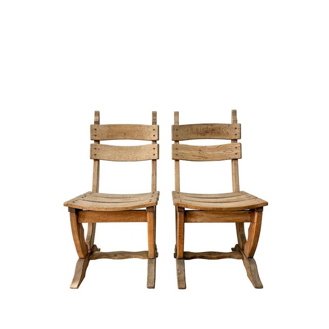 Vintage Brutalist Oak Chairs from Dittmann & Co, 1970s, Set of 2 For Sale - Image 11 of 11