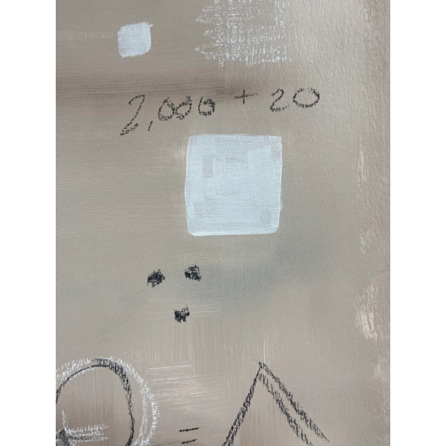 Equation to Parenting by Ann Flanagan, Framed Acrylic and Charcoal Painting on Paper For Sale - Image 4 of 5