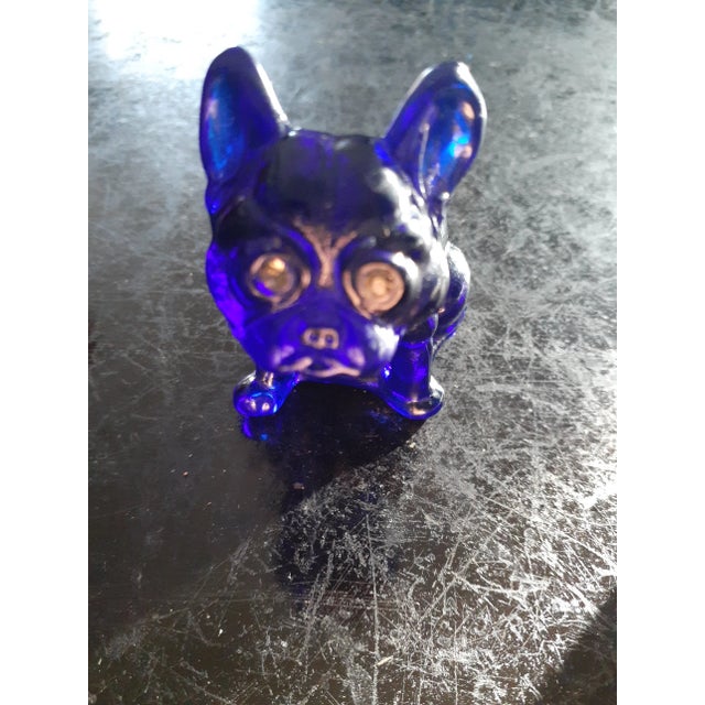 Vintage Westmoreland Cobalt Blue Bulldog Figurine For Sale In Dallas - Image 6 of 7