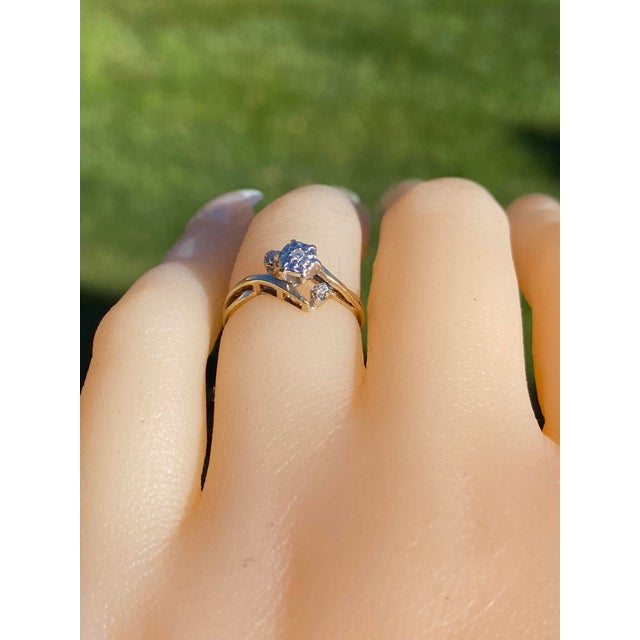 The Renabie: Ladies Vintage Yellow Gold Bypass Diamond Engagement Ring. Crafted in desirable yellow gold, this ladies'...