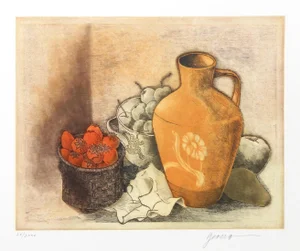 Miguel Herrera, Still Life With Strawberries, Etching and Aquatint